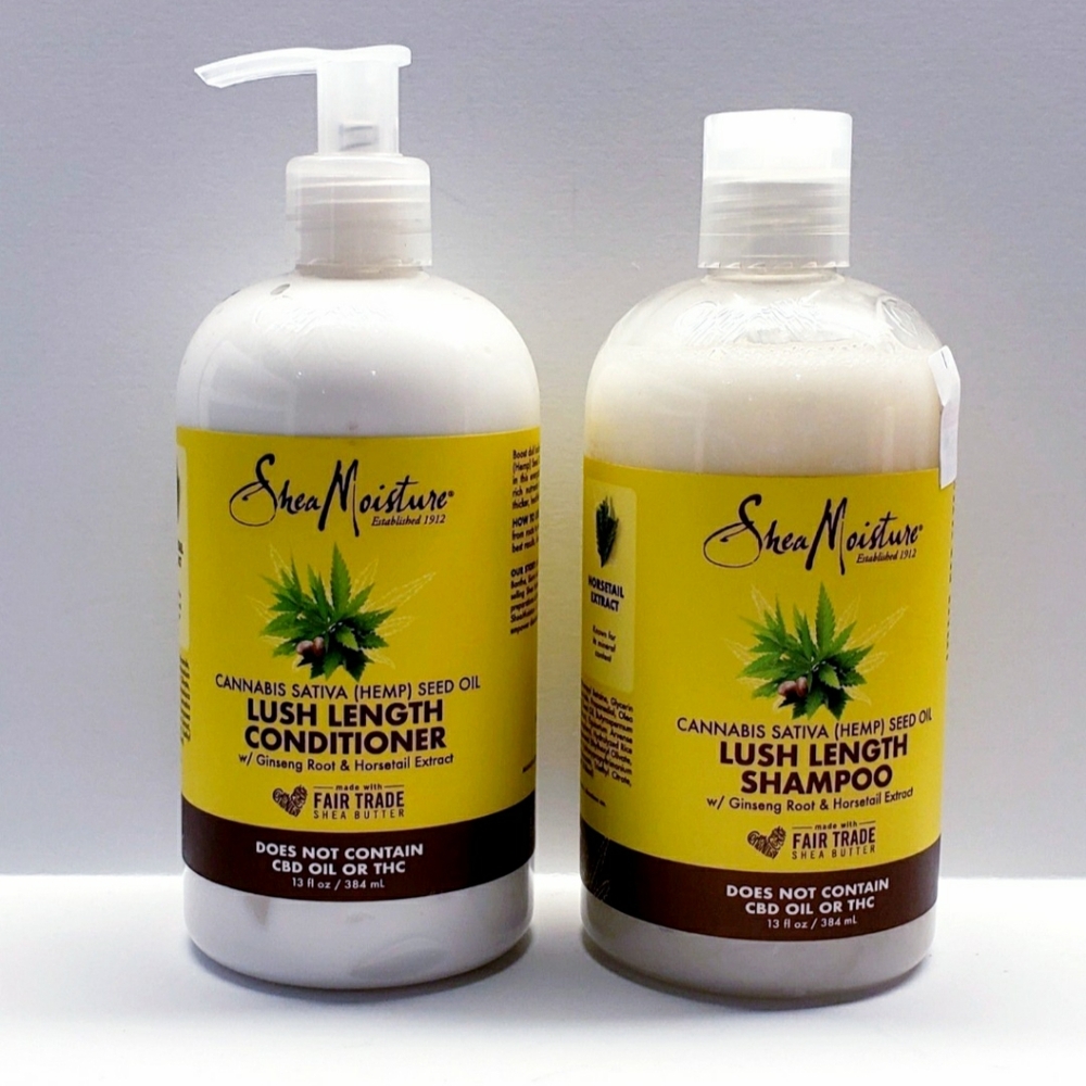Shea Moisture (HEMP)Seed Oil Lush Length Shampoo & Conditioner, 13 fl oz